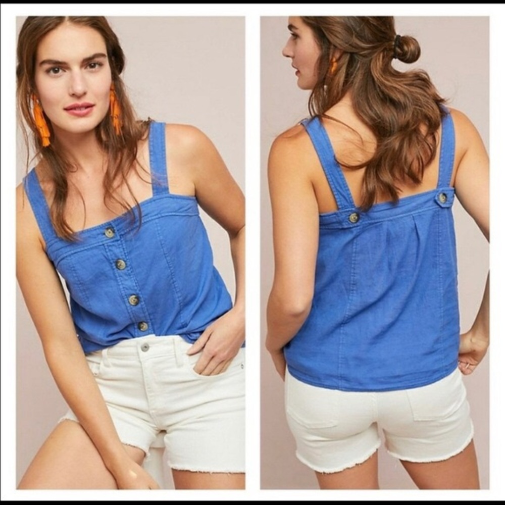 Anthropologie Button Front Tank Top